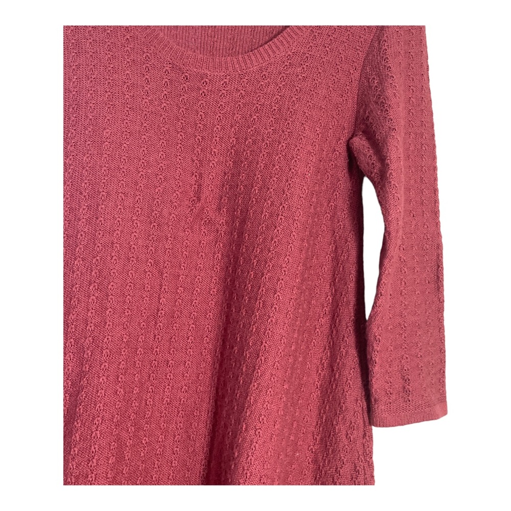 American Eagle Outfitters  M Pink Fit and Flare Knit Scoop Neck Sweater Dress - Picture 6 of 17